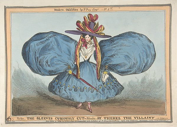 Modern Oddities by P. Pry Esq. Plate 1st - The Sleeves Curious, Poster Print Wall Art