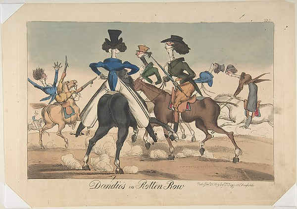 Dandies in Rotten Row January 21, 1819-Attributed to William H,16x12"(A3)Poster