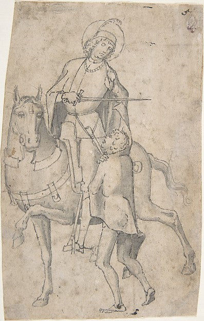 Saint Martin and the Beggar 1493–1500-Attributed to Vittore Ca,16x12"(A3)Poster