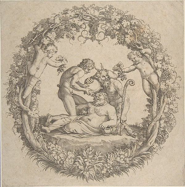 The Drunken Silenus 1560–1609-After Annibale Carracci,16x12"(A3) Poster
