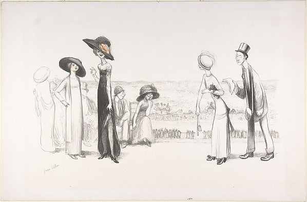 Les Courses d'Auteuil ou La Journée des Drags 1909-Jean Veber , Poster Print Wall Art