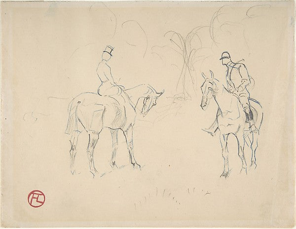 A Woman and a Man on Horseback 1879–81-Henri de Toulouse-Lautr,16x12"(A3) Poster