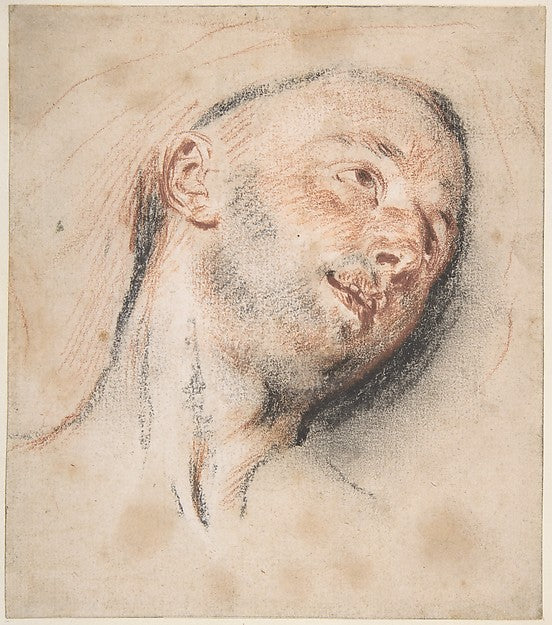 Head of a Man c1718-Antoine Watteau,16x12"(A3) Poster