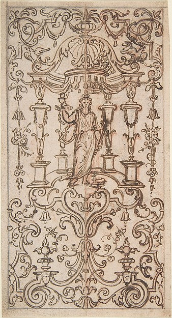 Panel of Ornament 17th cent-Anonymous,French,17th cent, Poster Print