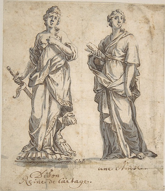Dido Reine de Cartage/ une Muse 17th cent-Anonymous,French,1, Poster Print Wall Art
