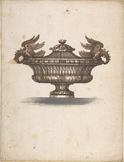 Design for a Covered Urn with Two Eagles 17th cent-Anonymous,, Poster Print Wall Art