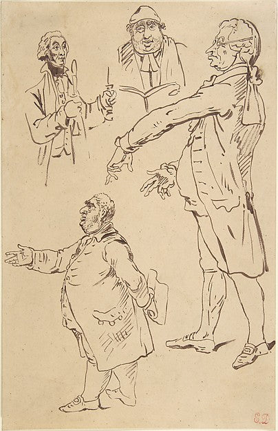 Studies of Four Englishmen after James Gillray c1817–25-Eugèn,16x12"(A3) Poster