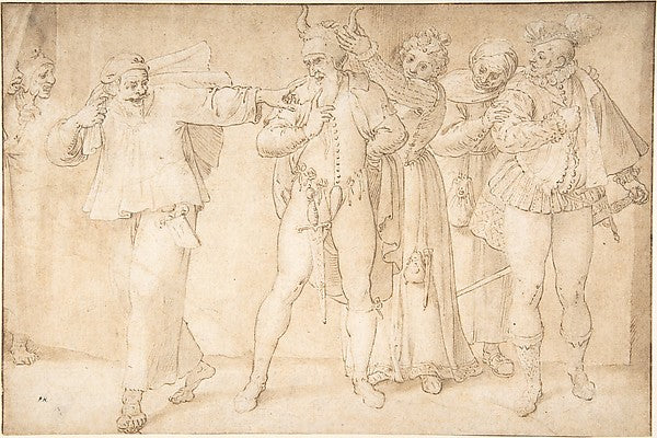 A Theatrical Scene 17th cent-Anonymous, French, 17th cent,16x12"(A3) Poster