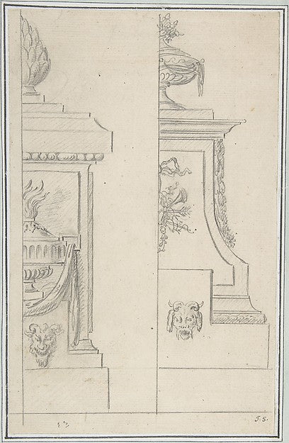 Alternate Designs for Decorated Bases or Pedestals 18th cent-A, Poster Print