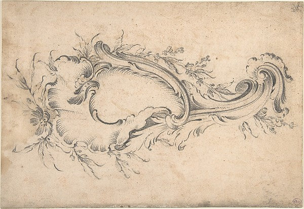 Rococo Cartouche-Anonymous,French,18th cent,16x12"(A3)Poster