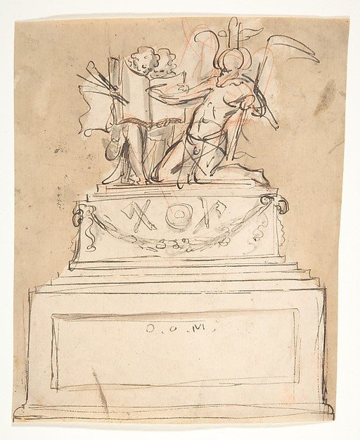 Design for a tomb late 17th–early 18th cent-Pieter Verbruggen , Poster Print Wall Art