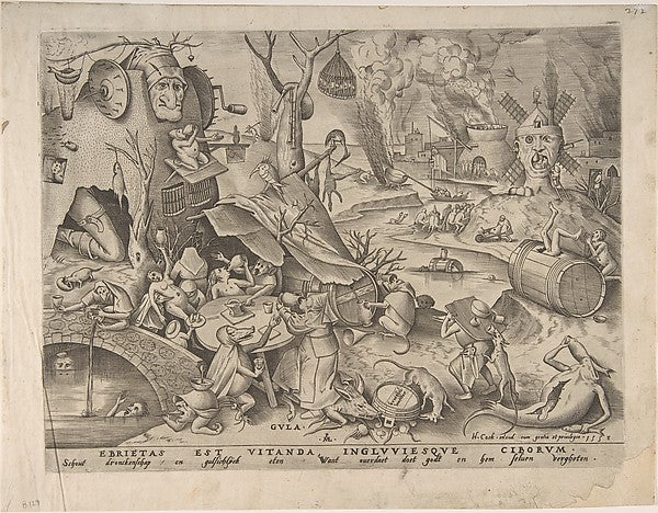 Gluttony from The Seven Deadly Sins 1558-After Pieter Bruegel, Poster Print