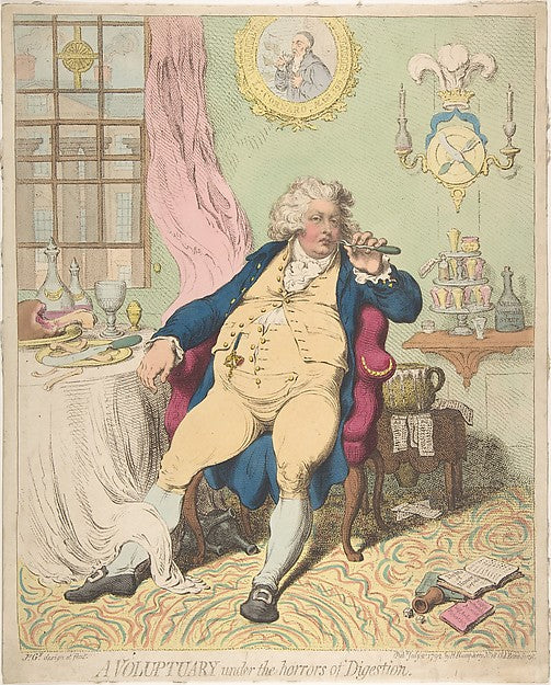 A Voluptuary Under the Horrors of Digestion July 2, 1792-James,16x12"(A3)Poster