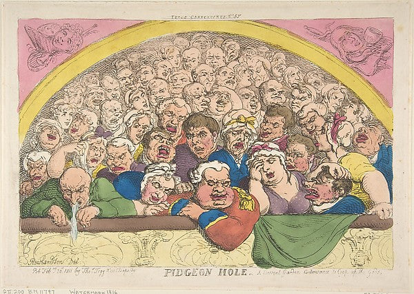 Pidgeon Hole. A Convent Garden Contrivance to Coop up the Gods, Poster Print