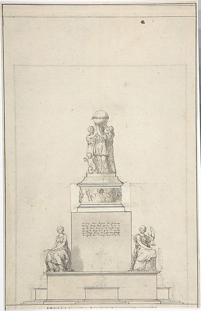 Design for Monument 18th cent-Anonymous,French,18th cent, Poster Print Wall Art