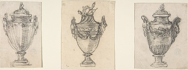 Three Designs for Covered Vases 18th cent-Anonymous,French,1,16x12"(A3)Poster
