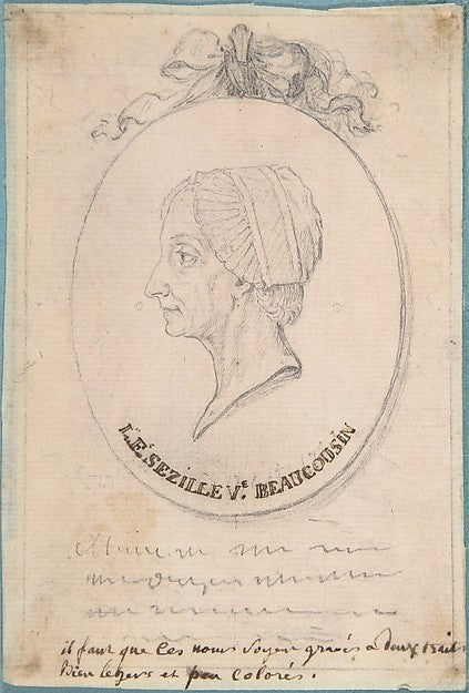 Portrait of L. F. Sezille Widow of Beaucousin 18th cent-Anony, Poster Print