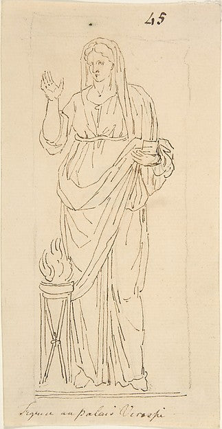 Female Figure with Tripod 18th cent-Anonymous,French,18th ce, Poster Print Wall Art