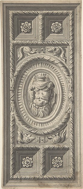 Study of the Henri II Staircase Ceiling at the Louvre Palace L, Poster Print