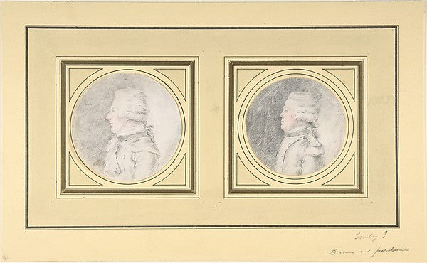 Drawings for Portrait Engraving of a Man Late 18th cent-Anonym, Poster Print