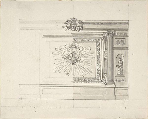 Design for a Wall Decoration 18th cent-Anonymous,French,18th, Poster Print