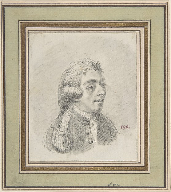 Bust of a Man Facing Right-Anonymous,French,18th cent,16x12"(A3)Poster