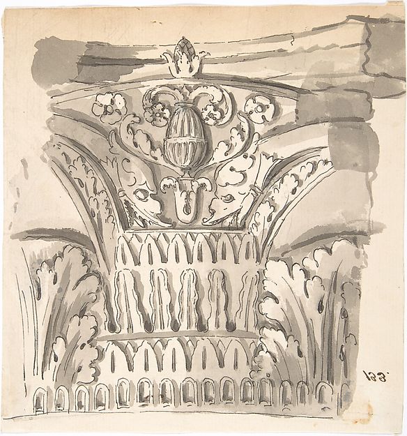 Fragment of a Capital 18th cent-Anonymous,French,18th cent, Poster Print Wall Art