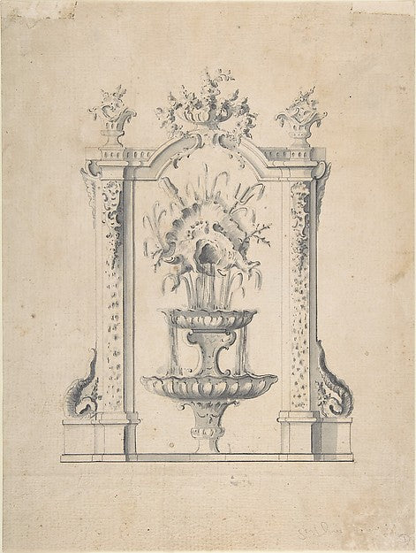 Design for a Fountain 18th cent-Anonymous,French,18th cent, Poster Print Wall Art
