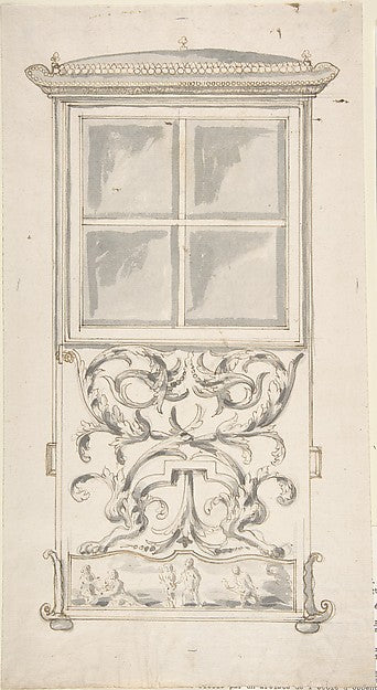 Design for a Sedan Chair c1700-Anonymous,French,18th cent, Poster Print Wall Art