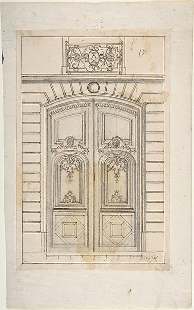 Design for a Doorway to a Rusticated Palace c1740-Anonymous,F, Poster Print
