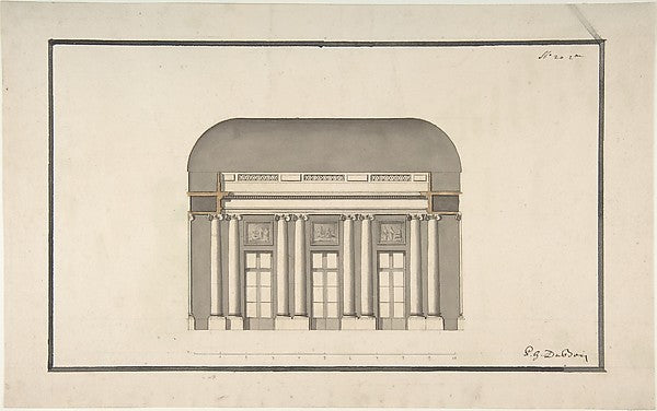 Section of a Ballroom: Three Doorways between Sets of Two Colu, Poster Print