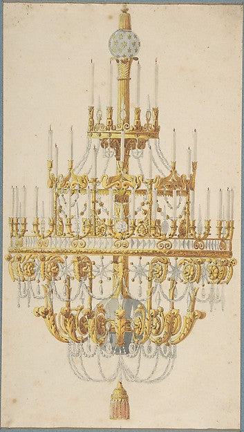 Design for Chandelier 18th cent-Anonymous, French, 18th cent, Poster Print