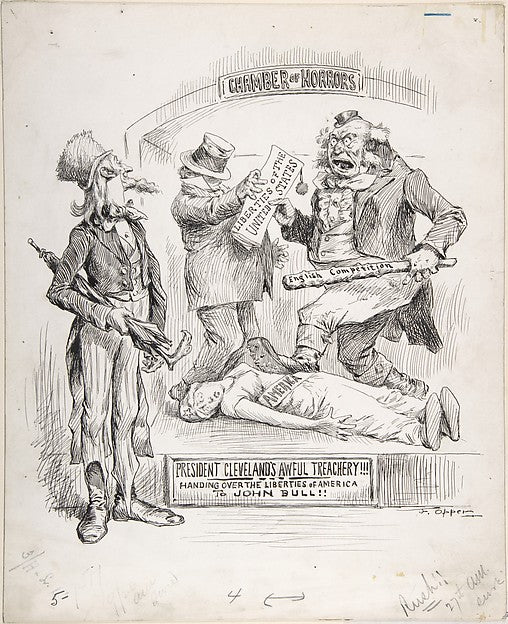 President Cleveland's Awful Treachery: Handing Over the Libert, Poster Print