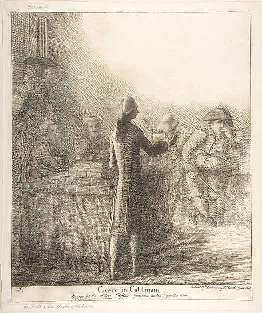 Cicero in Catilinam March 17, 1785-James Sayers ,16x12"(A3)Poster
