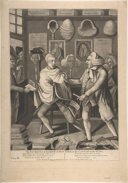 The Patriotick Barber of New York or the Captain in the Suds , Poster Print