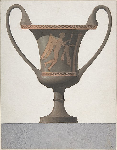 Greek Vase featuring Eros 18th cent-Anonymous,French,18th ce, Poster Print