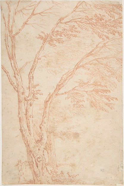 A tree and figure 18th cent-Anonymous, French, 18th cent,16x12"(A3) Poster