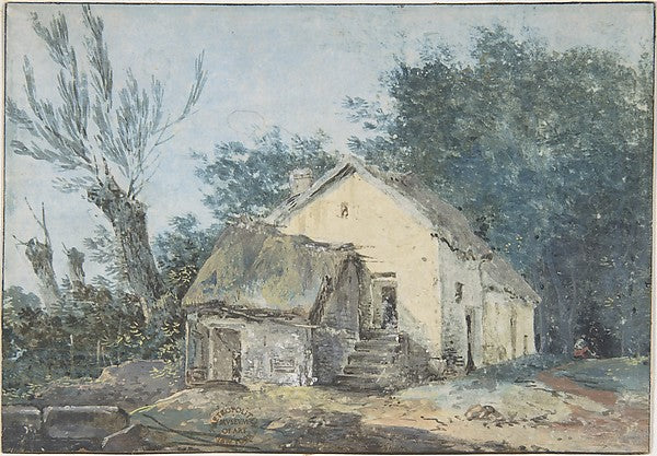 Landscape – Cottage in a Wood 18th cent-Anonymous, French, 18t, Poster Print Wall Art