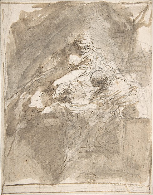 Judith Decapitating Holofernes 1624–59-Valerio Castello,16x12"(A3) Poster