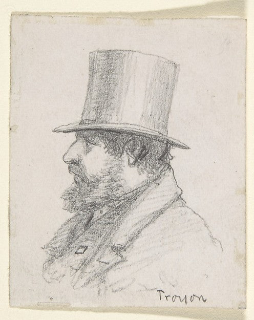 Portrait of Troyon 19th cent-Anonymous,French,19th cent,16x12"(A3)Poster