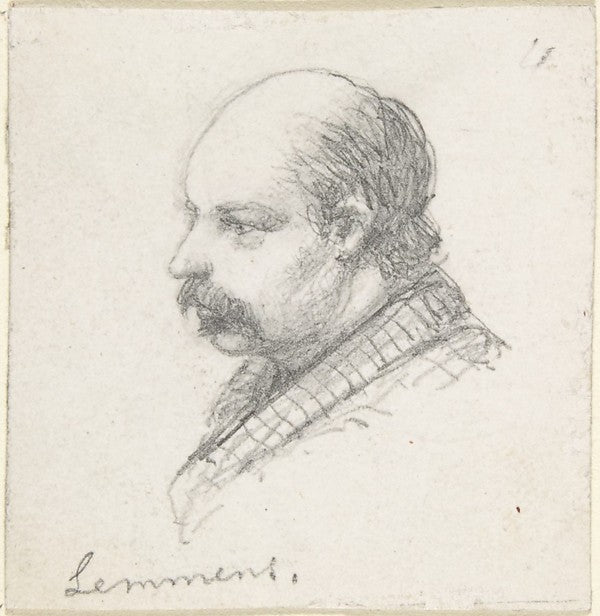 Portrait of Lemmens 19th cent-Anonymous,French,19th cent,16x12"(A3)Poster