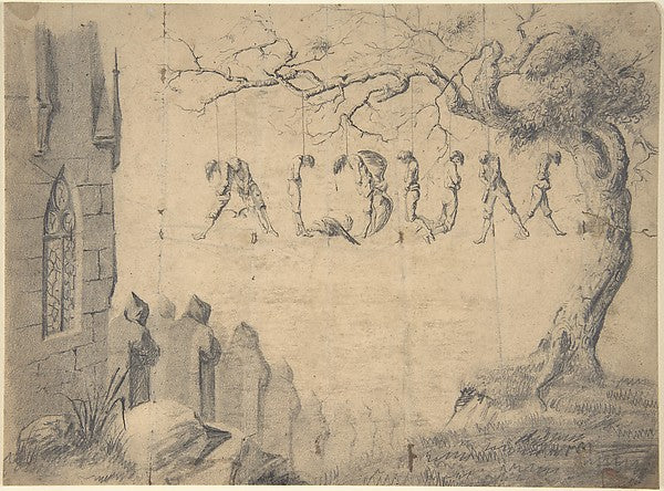 Album Title Page: Hanging Scene 19th cent-Anonymous,French,1, Poster Print