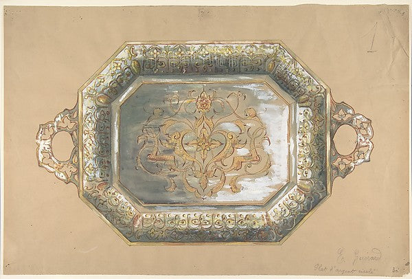 Design for an Embossed Silver Platter 19th cent-Anonymous,Fre, Poster Print