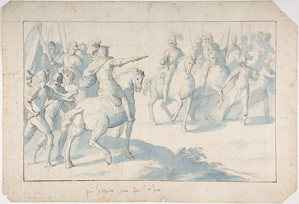Mounted Warrior with a Baton Giving Orders to His Troops 1590–,16x12"(A3) Poster