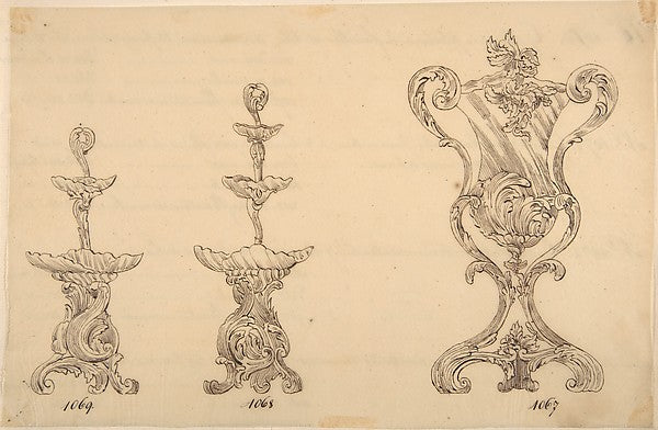 Designs for Two Servers and an Urn 19th cent-Anonymous,French, Poster Print Wall Art