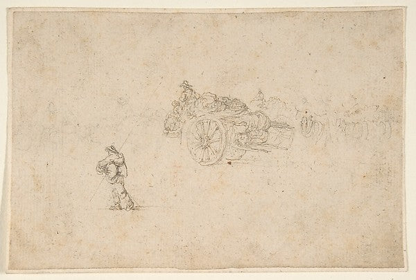 A Loaded Wagon and Several Human Figures. 1610–64-Stefano dell,16x12"(A3) Poster
