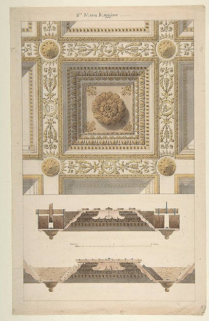 Details of the Coffered and Beamed Ceiling in Santa Maria Magg, Poster Print
