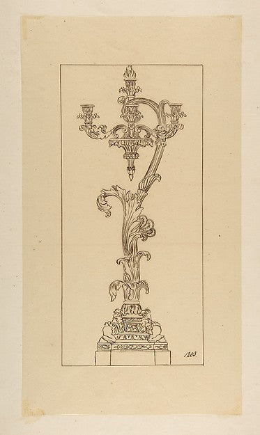 Design for a Candelabra 19th cent-Anonymous,French,19th cent,16x12"(A3)Poster