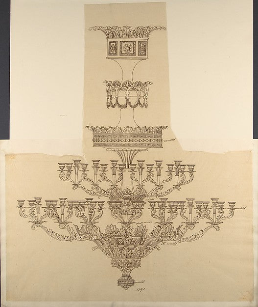 Elaborate Design for a Chandelier 19th cent-Anonymous,French,, Poster Print