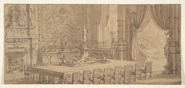 Architectural Interior 19th cent-Anonymous,French,19th cent, Poster Print